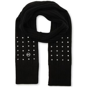 Michael Michael Kors Women's Ribbed Embellished Scarf - Black